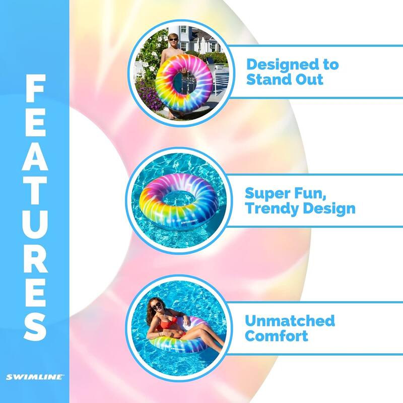 Inflatable Spiral Tie Dye Swimming Pool Ring - 36.5"