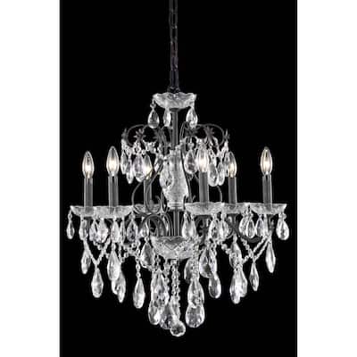 Fleur Illumination Collection Chandelier D:24in H:21in Lt:6 Dark Bronze Finish