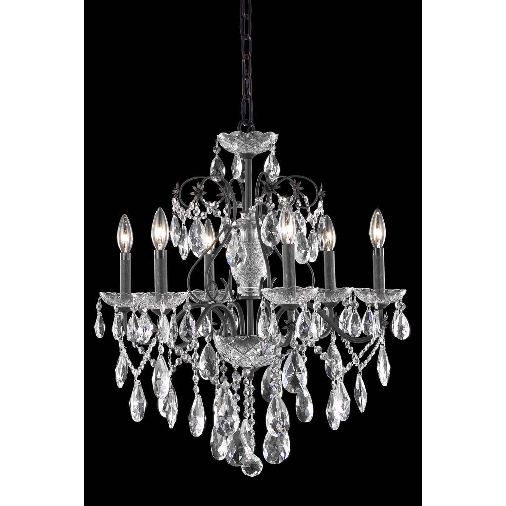 Fleur Illumination Collection Chandelier D:24in H:21in Lt:6 Dark Bronze Finish