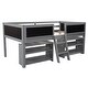 preview thumbnail 5 of 18, Storage Loft Bed with 2 Movable Shelves & Ladder, Guardrail Chalkboard Designed, Twin Size, Solid Wood Slats Support