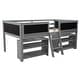 preview thumbnail 5 of 10, Twin Size Low Loft Bed with 2 Movable Shelves & Ladder, Solid Wood Bed with Decorative Guardrail Chalkboard, Grey