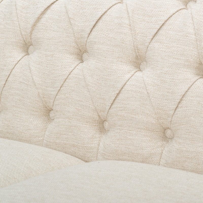 3 - Seater Beige Fabric Sofa