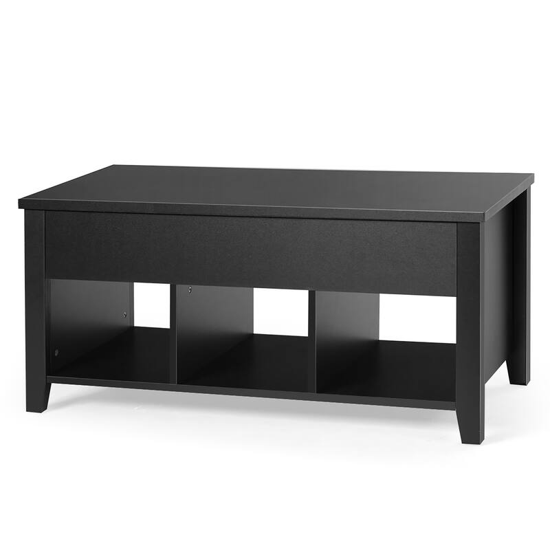 Modern Lifting Top Coffee Table with Hidden Storage Shelf for Home