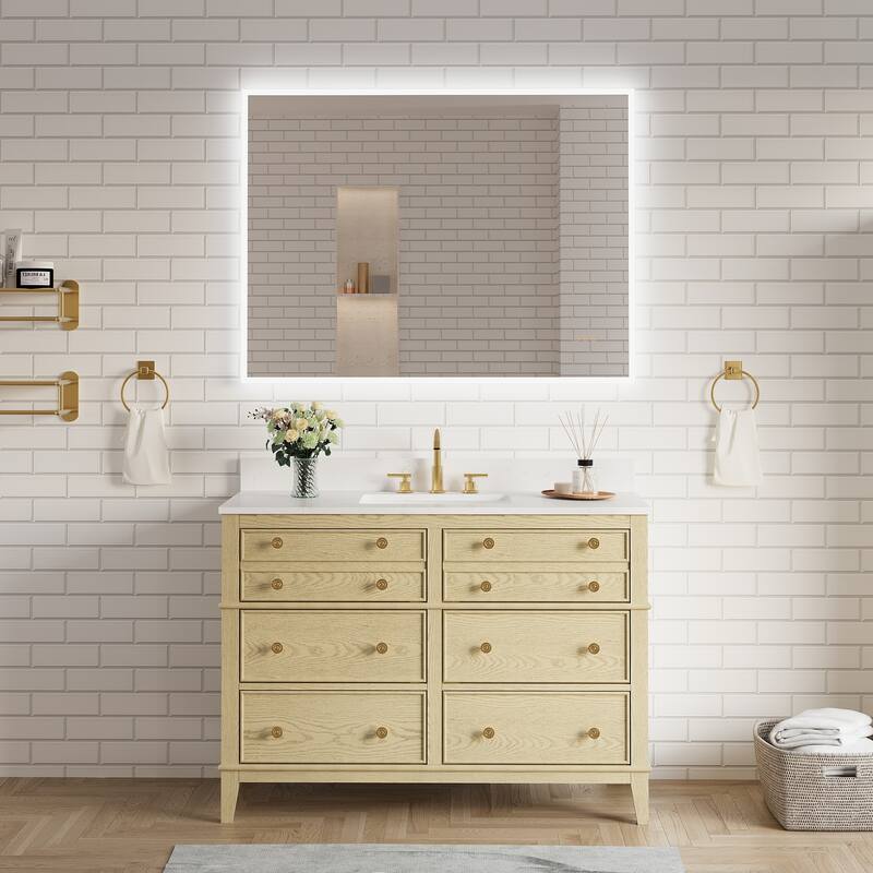 Modern Wall Mounted LED Bathroom Frontlit/Backlit Mirror With PMMA Diffuser