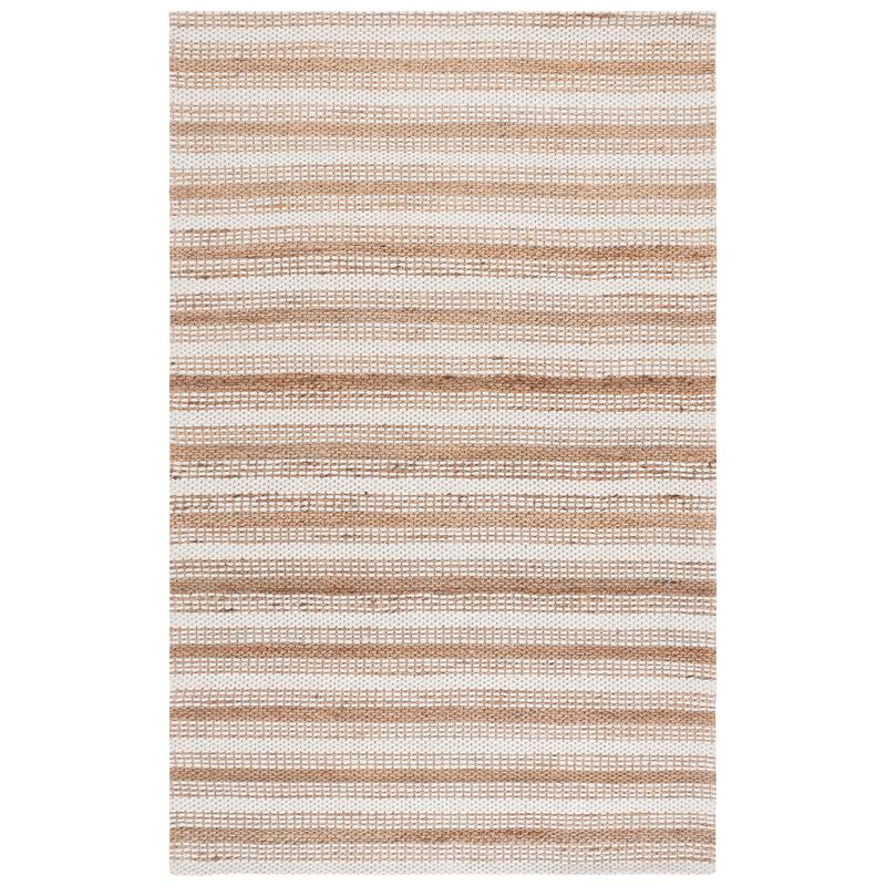 SAFAVIEH Handmade Natural Fiber Unette Wool Rug - Ivory/Brown - 4' x 6'