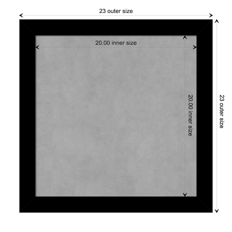 Amanti Art Basic Black Narrow Framed Magnetic Board - Board Size 20x20