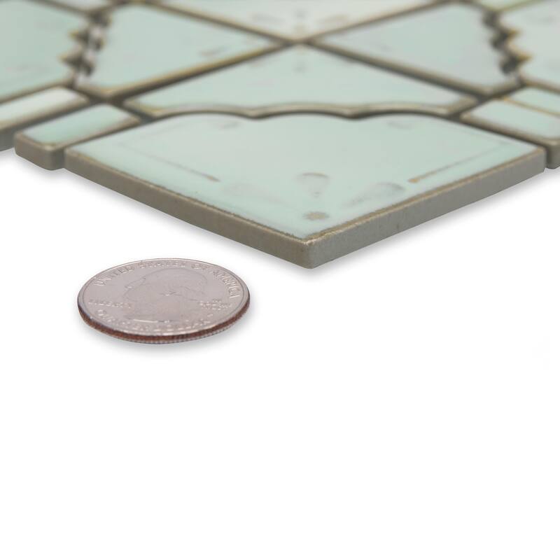 Merola Tile Hudson Moonbeam Mint Green 11-7/8" x 11-7/8" Porcelain Floor and Wall Tile