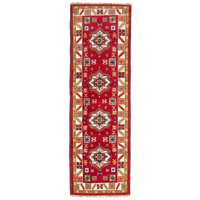 ECARPETGALLERY Hand-knotted Royal Kazak Red Wool Rug - 2'8 x 8'5