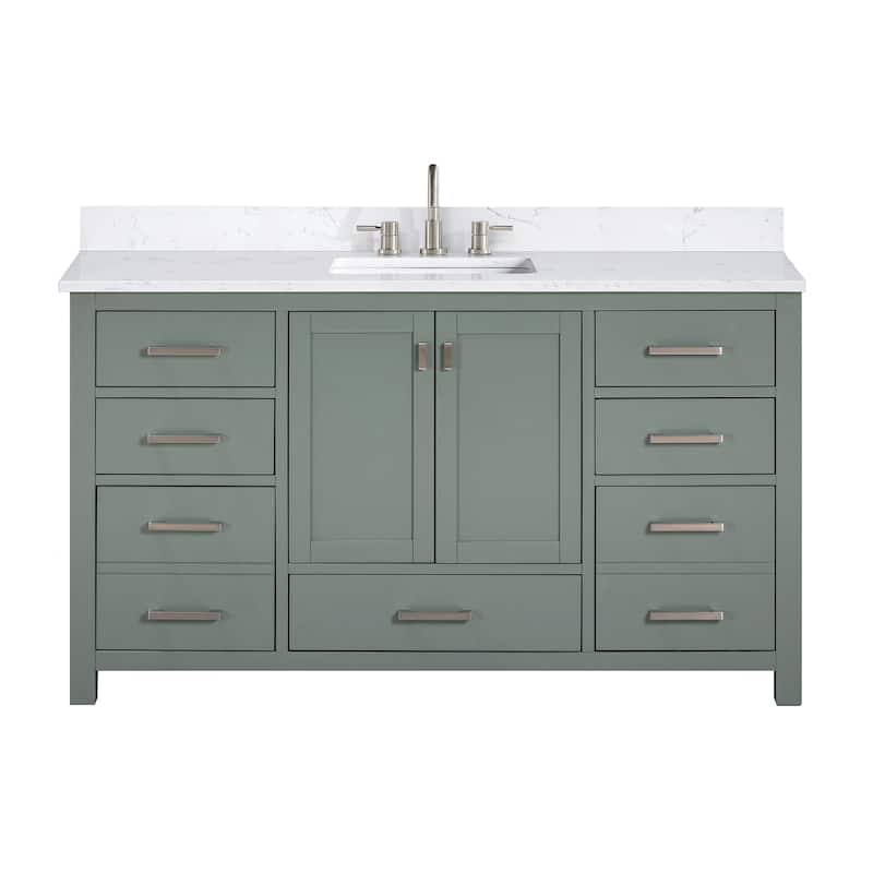 Avanity Modero 60 in. Single Sink Bathroom Vanity with Engineered Stone Top - 61"W x 22"D x 35"H