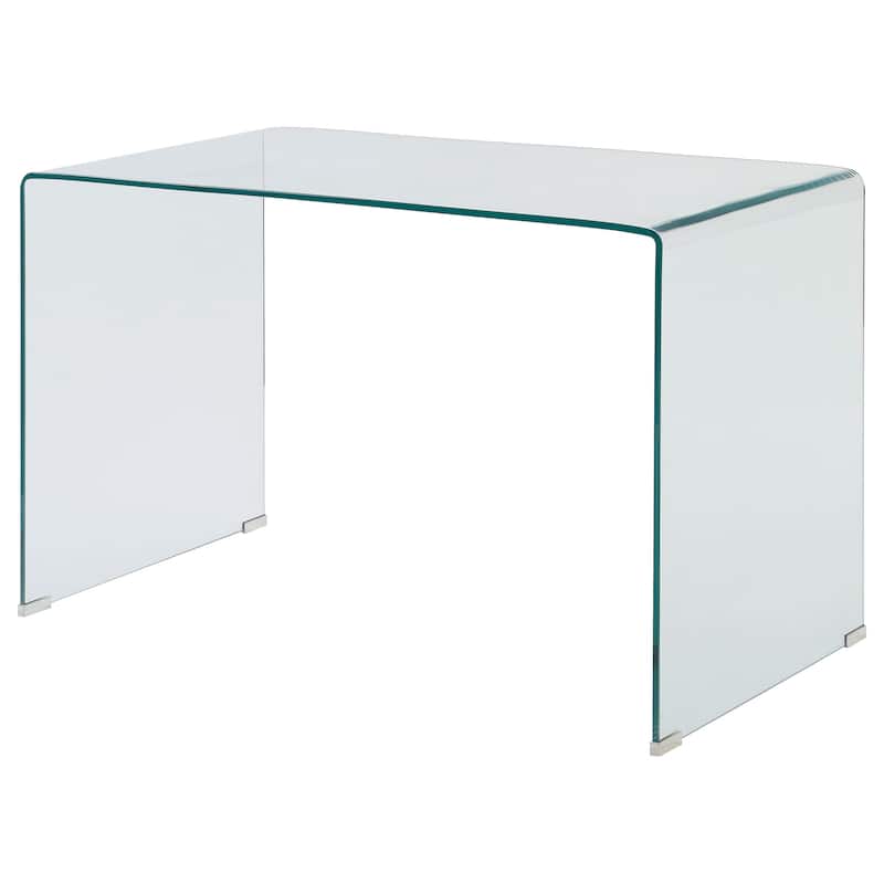 Ripley 47-inch Tempered Bent Glass Writing Desk Clear