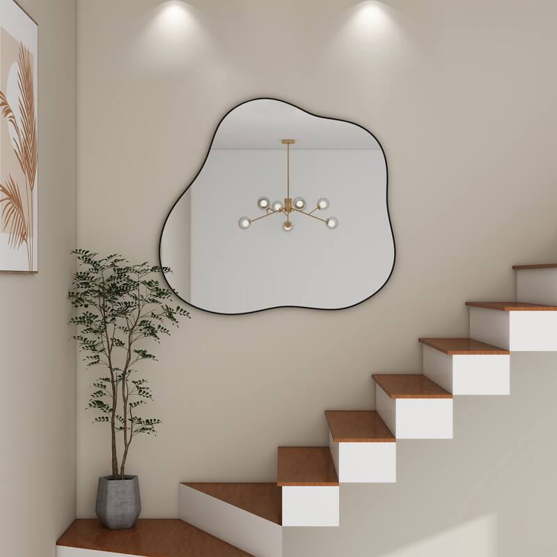 31.5" x 29.5" Irregular Cloud-Shaped Metal Accent Wall Mirror