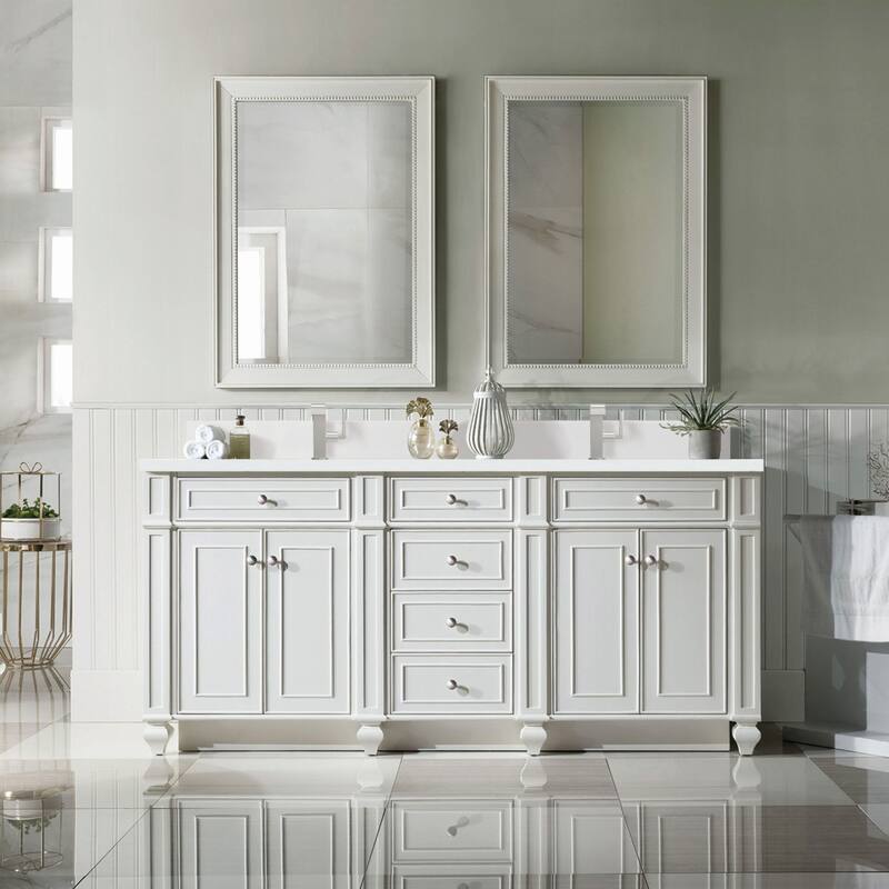 James Martin Vanities 157-V72-1WZ Bristol 72" Double Basin Walnut Wood