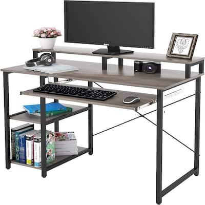 Compact Computer Desk with Storage Shelves
