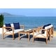 preview thumbnail 43 of 61, SAFAVIEH Outdoor Montez 4-Piece Conversation Patio Set with Accent Pillows