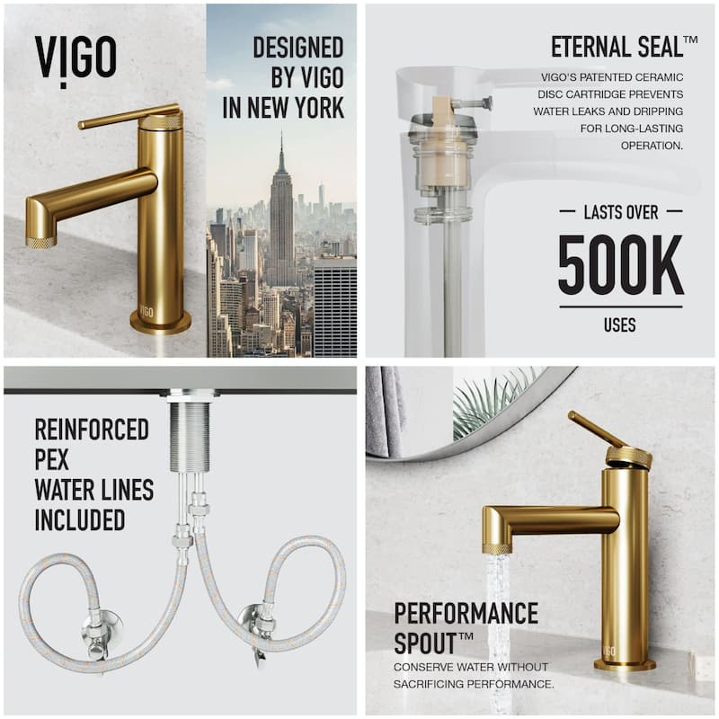 Vigo VG01049 Sterling 1.2 GPM 7" H Single Handle Single Hole Bathroom