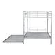 preview thumbnail 29 of 28, Convertible Full Over Full Bunk Bed with Trundle and Guardrails