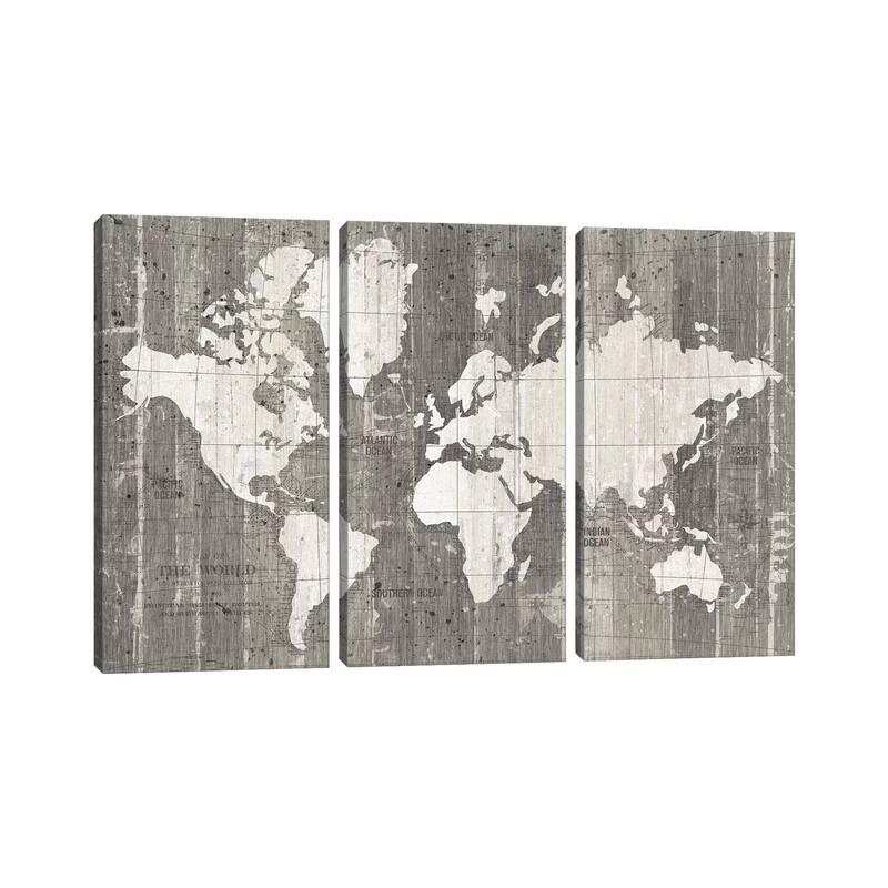 iCanvas "Old World Map" by Wild Apple Portfolio 3-Piece Canvas Wall Art Set