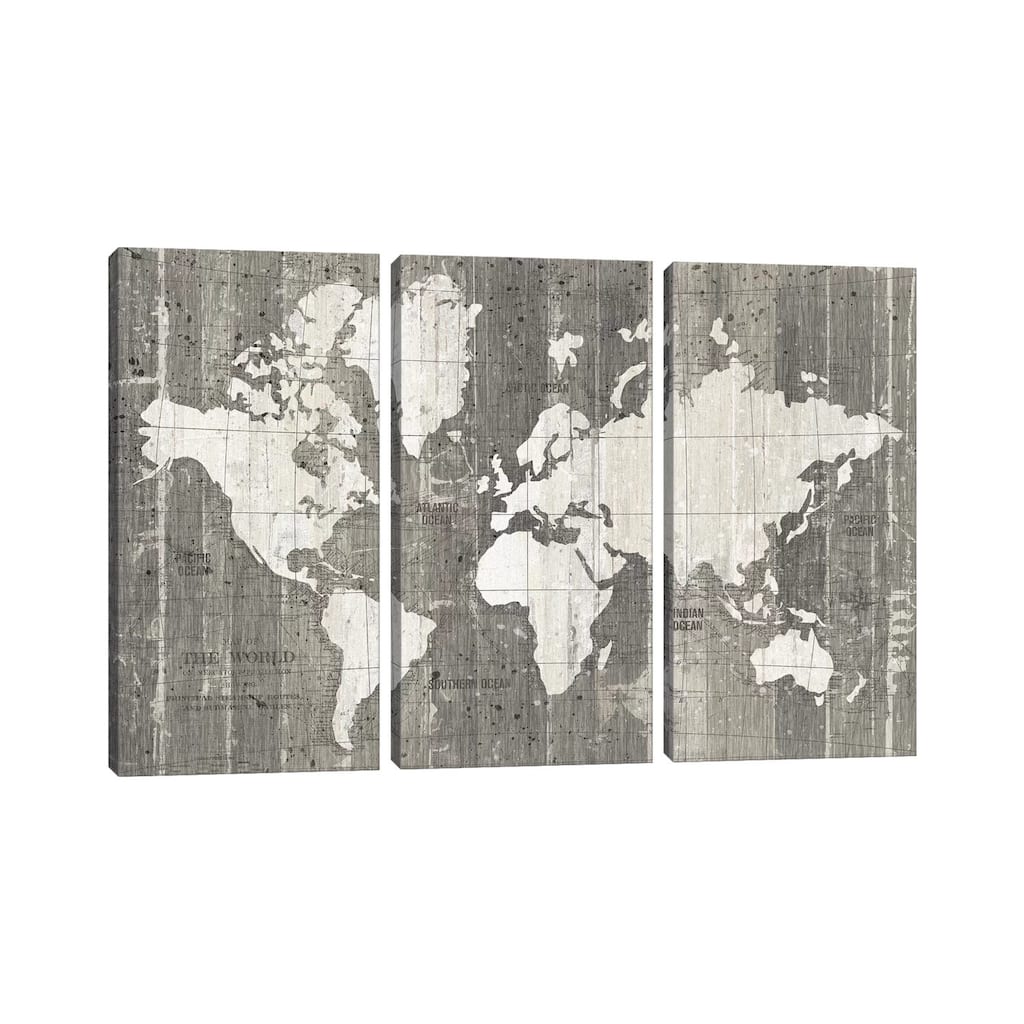 iCanvas "Old World Map" by Wild Apple Portfolio 3-Piece Canvas Wall Art Set