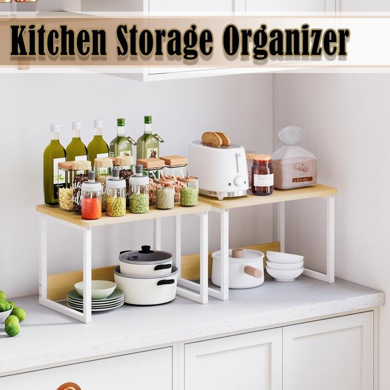 Kitchen Countertop Organizer Cabinet Shelf - 12.4"D x 17"W x 12"H
