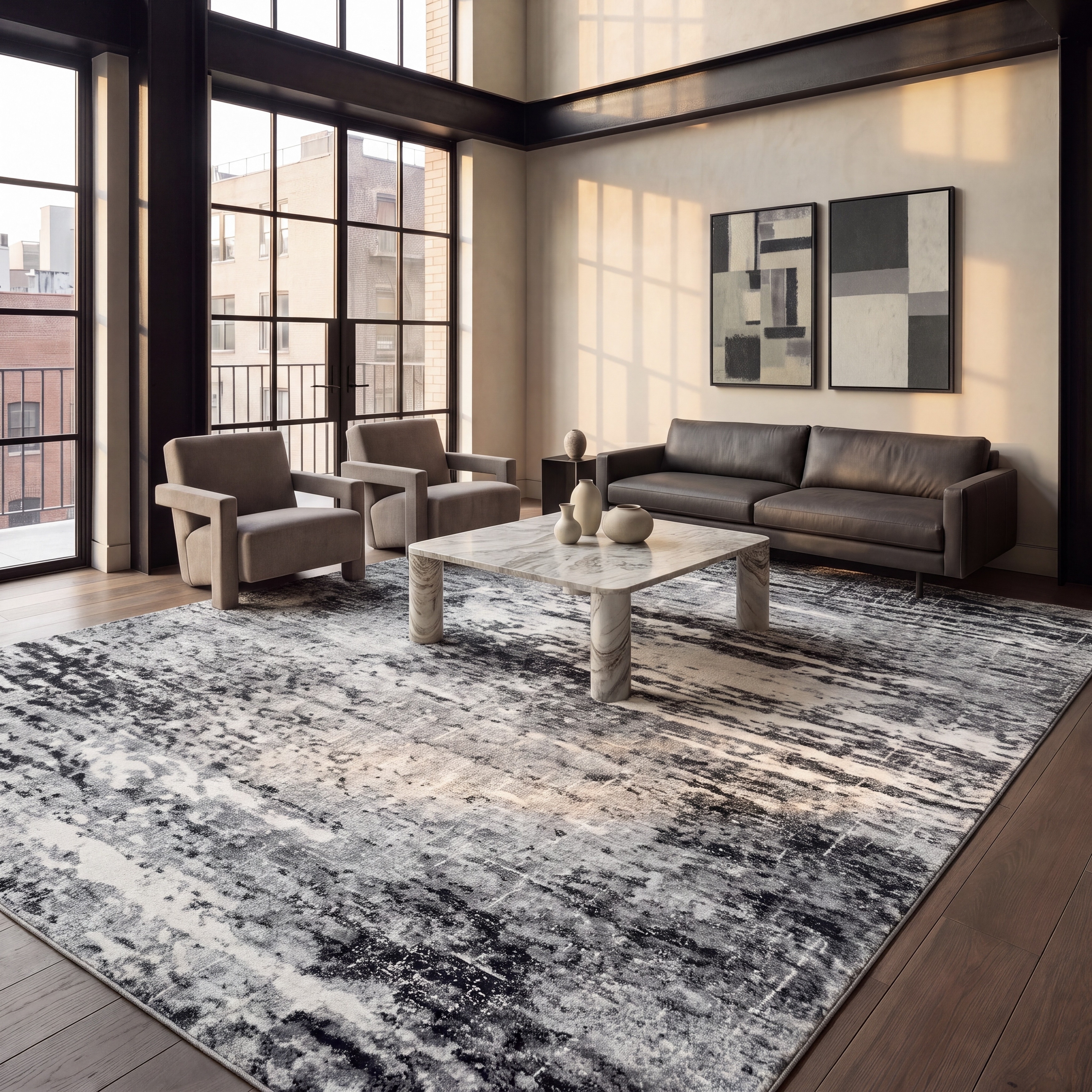 SAFAVIEH, Evoke Yukako Modern Abstract Distressed Rug