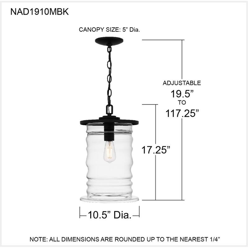 Noland 1-Light Matte Black Outdoor Hanging Lantern