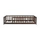 preview thumbnail 17 of 84, Montessori Twin Size Toddler Floor Bed with Fence without Door, Open-row Design Wood Frame Platform Bed with Safety Guardrails