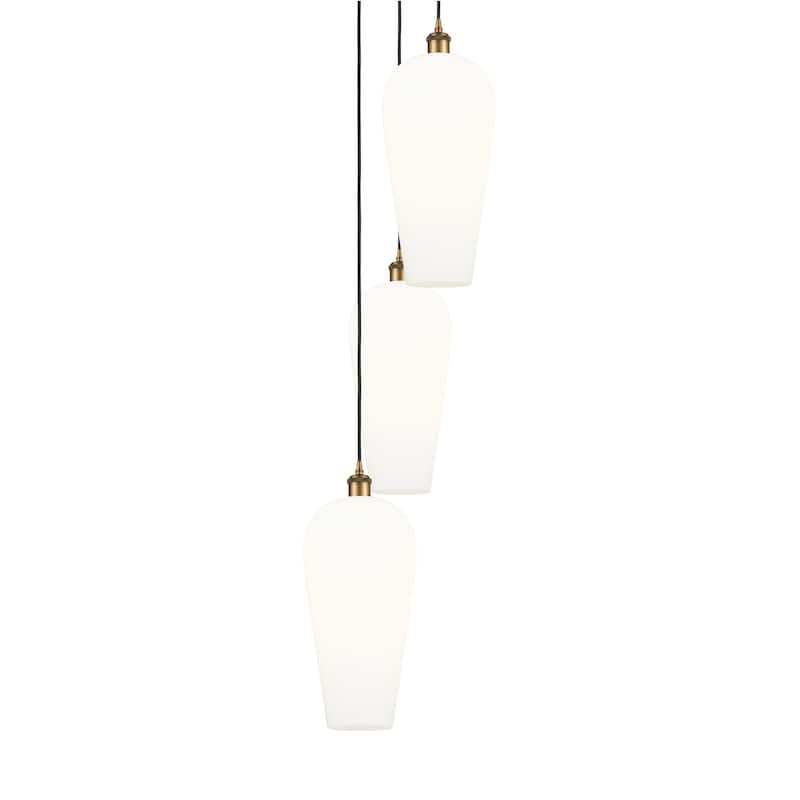 Innovations Lighting 113B-3P-58-15 Chelsea Pendant Chelsea 3 Light 15" - Brushed Brass / White