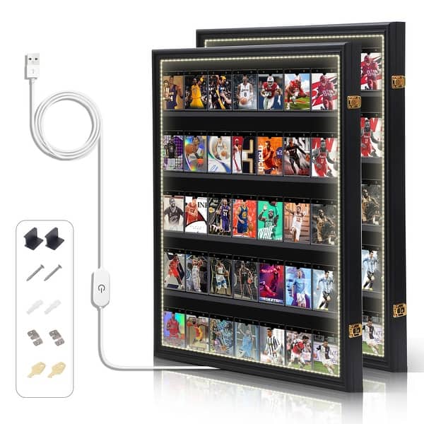 Lockable Sports Card Display Case with LED Lights, UV-Protected Acrylic for  Baseball and Trading Cards - Bed Bath & Beyond - 41062388