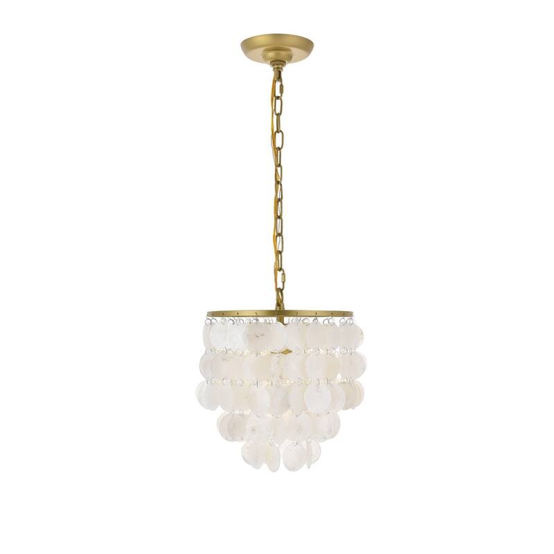 Selene Shell/ Brass 1-light Pendant
