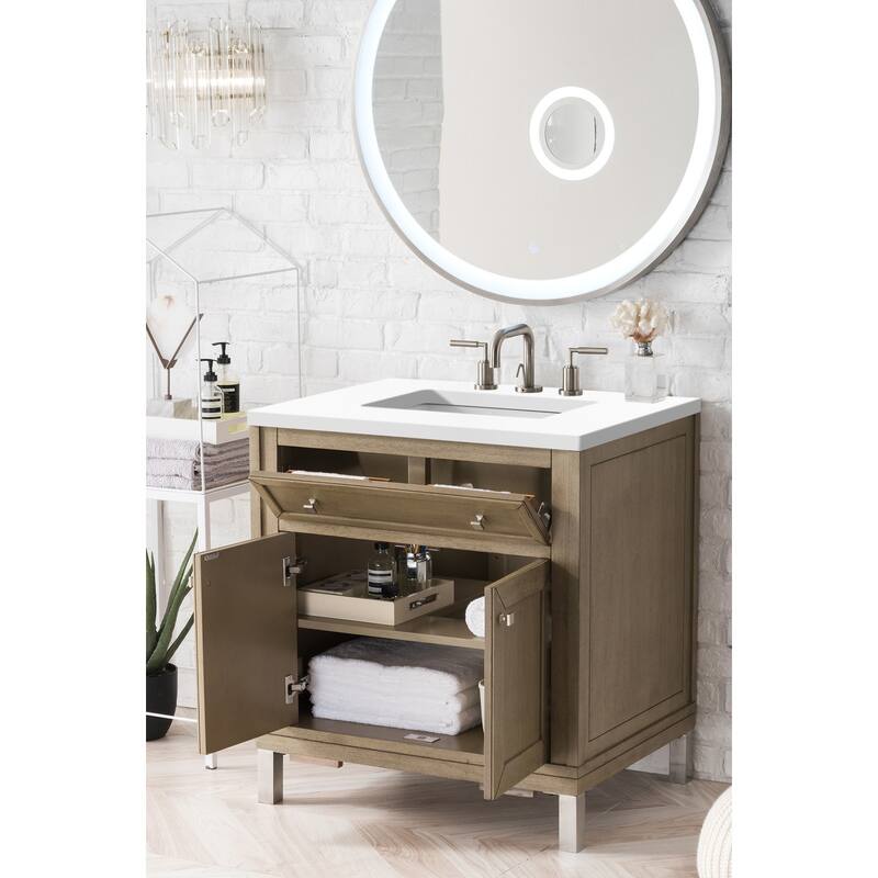 James Martin Vanities 305-V30-3WZ Chicago 30" Single Basin Poplar Wood