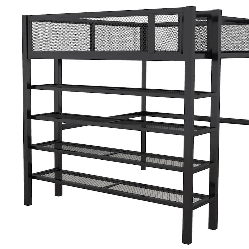 Full Metal Loft Bed with Workstation