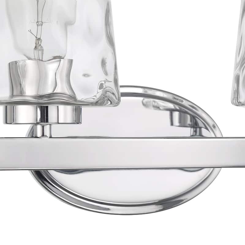 Acroma 6-light Modern Nickel Bathroom Vanity Light with Art Glass - 51 inches