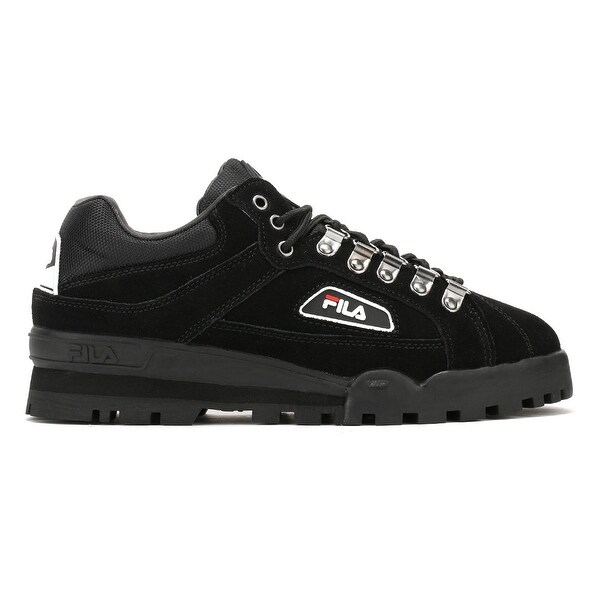 fila trailblazer black leather trainers