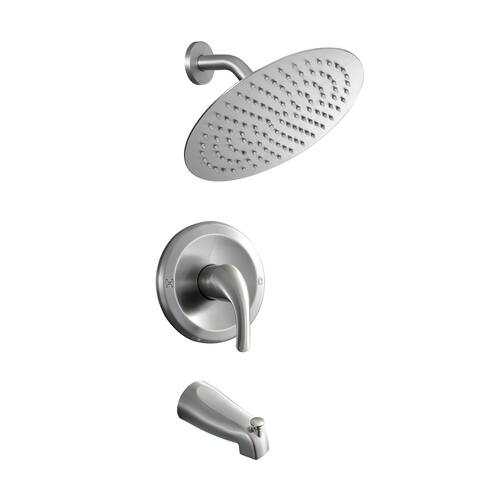 CLihome Single-Handle 2-Spray 10 in. Wall Mounted Round Tub and Shower Faucet