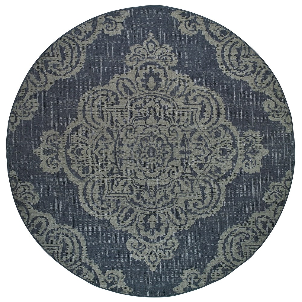 Style Haven Marianna Center Medallion Loop Pile Indoor Outdoor Rug