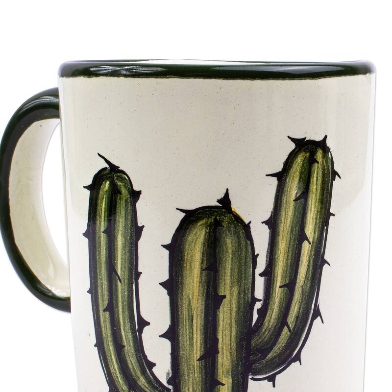 Novica Handmade Saguaro Ceramic Mugs (Set Of 4)