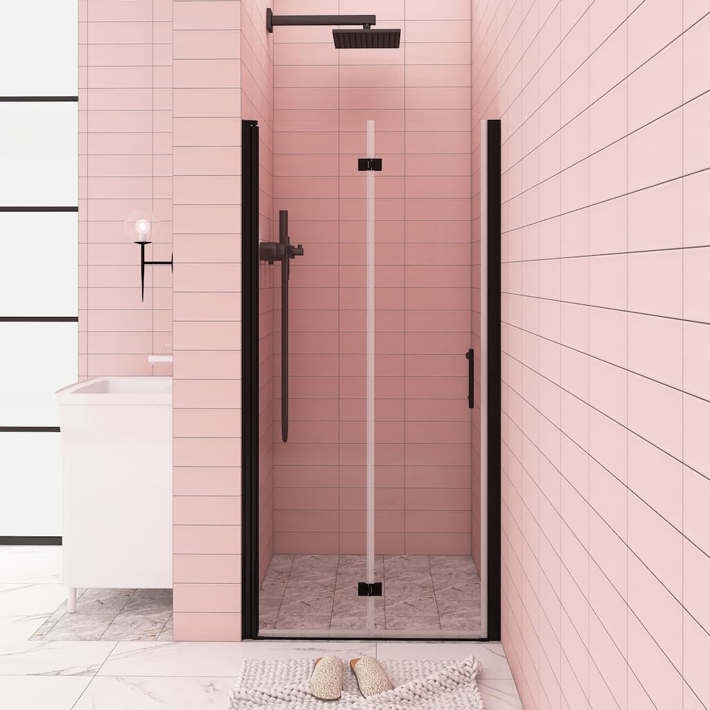 30/32/34/36 Bi-fold Semi-Frameless Shower Door with Clear Tempered Glass