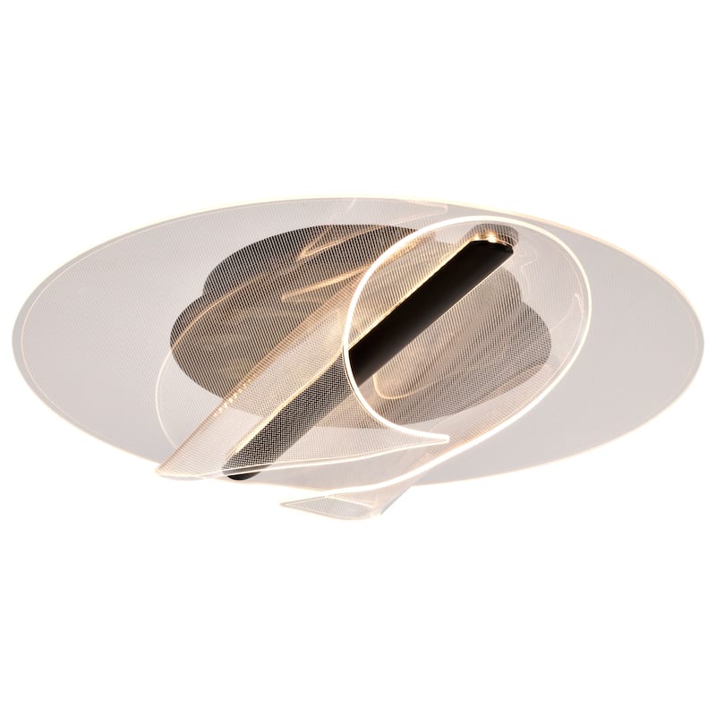 Geneva - 18 Inch LED Flush Mount - Matte Black - Silk Screened Acrylic Lens