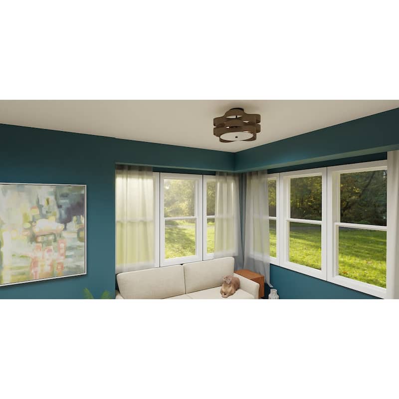 Appleton 2-Light Matte Black Semi-Flush Mount