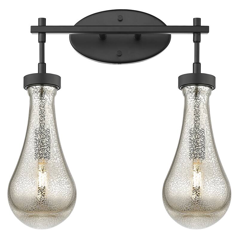 Innovations Lighting Downtown Urban - Owego - 2 Light 17" Wall-Mounted Bath Vanity Light - Matte Black, Mercury