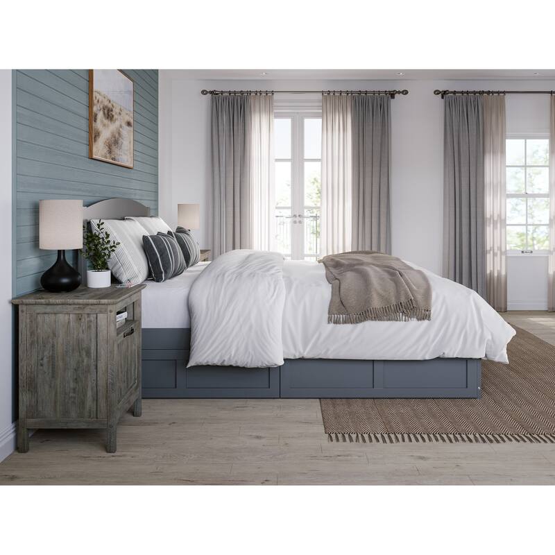 Warren Platform Bed with Footboard and 2 Storage Drawers