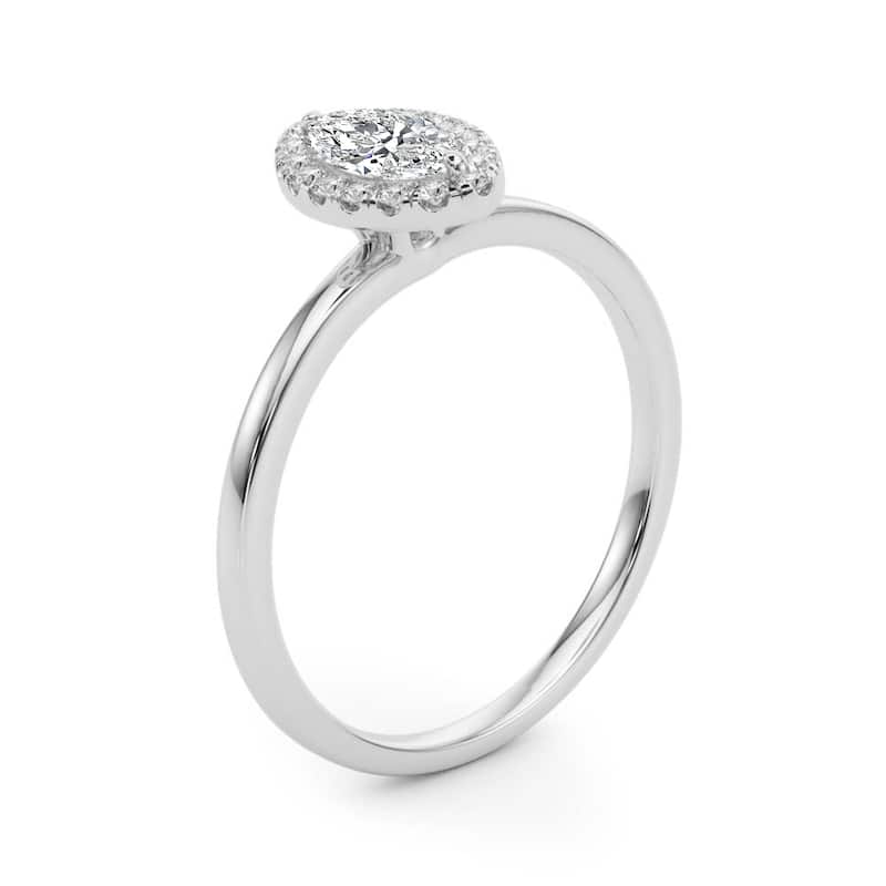 Auriya 14k White Gold Lab Grown Marquise Diamond Halo Engagement Ring 0.50 to 5.00 ct. tw. (F-G VS)
