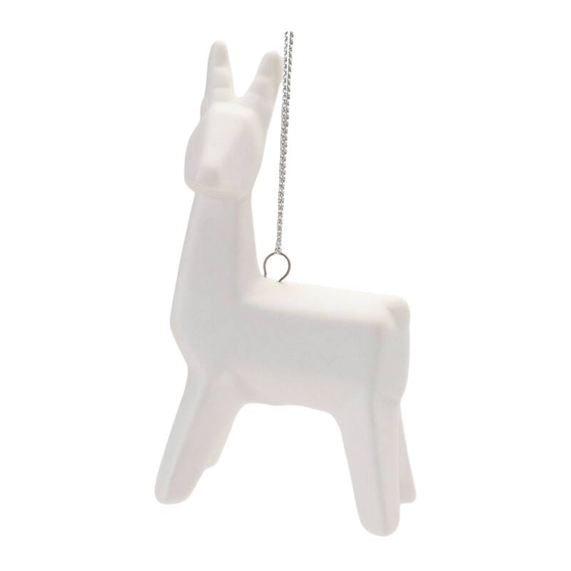 Ceramic Animal Christmas Ornaments - 3.5" - White - 6ct