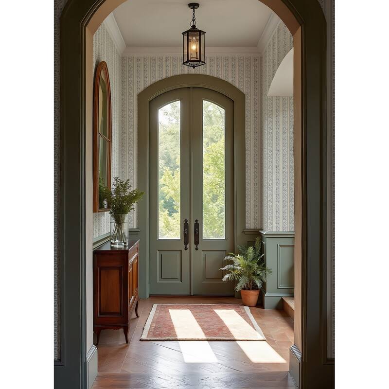 Rosehip Stripe China Blue Peel and Stick Wallpaper