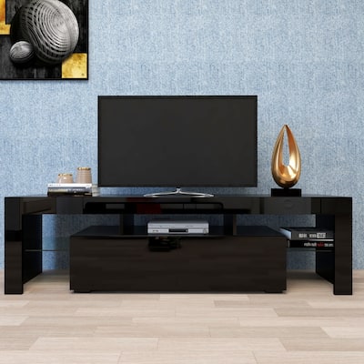 Modern 20 Colors LED TV Stand w/Remote Control Lights,for up to 70" TV