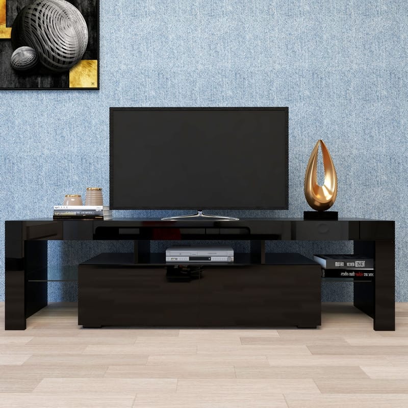 Modern 20 Colors LED TV Stand w/Remote Control Lights,for up to 70" TV