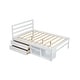preview thumbnail 7 of 64, Wood Platform Bed Solid Color Bed Frame with Removable Storage Shelves and 2 Drawers, Storage Underneath, Wood Slat Support
