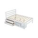 preview thumbnail 26 of 58, Wooden Platform Bed Frame with Removable Storage Shelves, Built-in Two Storage Drawers and Headboard for Kids, Teens