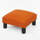 Adeco Ottoman Upholstered Fabric Footrest Pet Steps Dog Stair Stool,Footstool / Footrest - Geometric Art - Orange