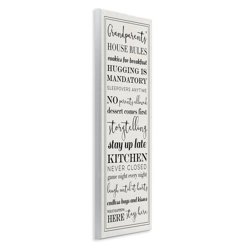 Stupell Grandparents House Rules Wall Art - Black